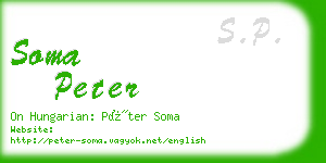 soma peter business card